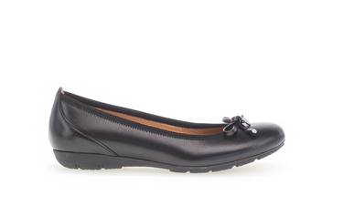 Ballerines noires en cuir lisse