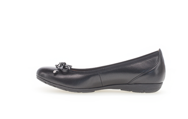 Ballerines noires en cuir lisse