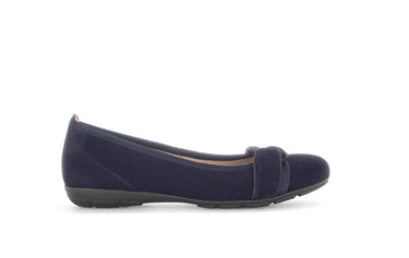 Ballerines bleues en cuir velours