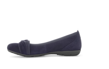 Ballerines bleues en cuir velours
