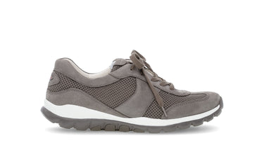 Baskets marron en textile et cuir
