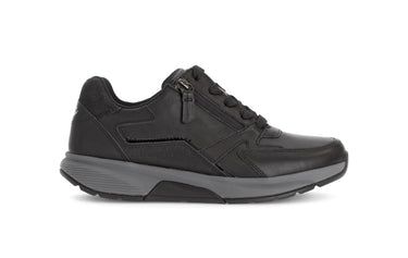 Baskets noires en cuir lisse