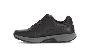 Baskets noires en cuir lisse