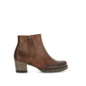 Bottines marron en cuir lisse