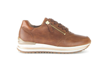 Baskets marron en cuir lisse