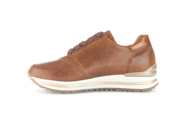 Baskets marron en cuir lisse