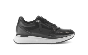 Baskets noires en cuir lisse