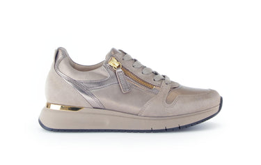 Baskets beiges en cuir lisse