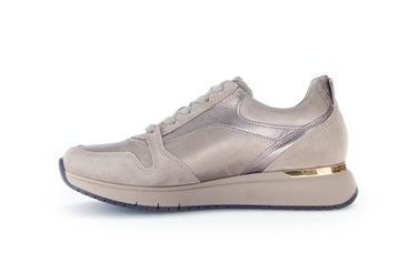 Baskets beiges en cuir lisse