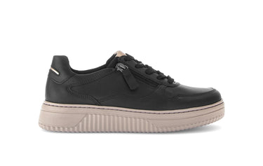 Baskets noires en cuir lisse
