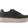 Baskets noires en cuir lisse