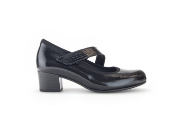 Trotteurs noirs en cuir vernis