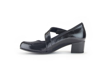 Trotteurs noirs en cuir vernis