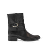 Bottines noires en cuir lisse