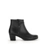 Bottines noires en cuir lisse