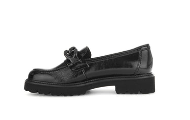 Mocassins noirs en cuir vernis