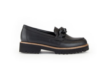 Mocassins noirs en cuir lisse
