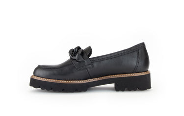 Mocassins noirs en cuir lisse
