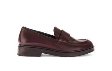 Mocassins rouges en cuir lisse