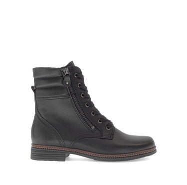 Bottines à lacets noires en cuir lisse