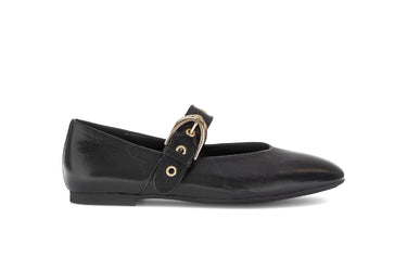 Ballerines noires en cuir lisse