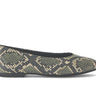 Ballerines vertes en cuir imprimé reptile