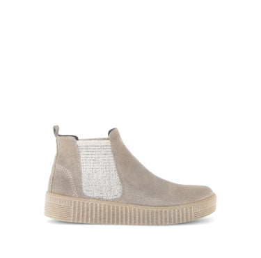 Bottines chelsea beiges en cuir
