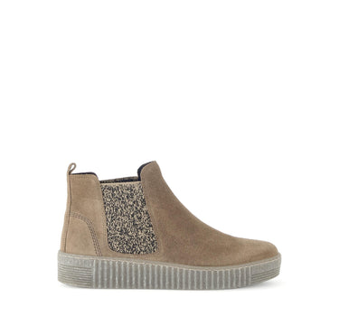 Bottines chelsea beiges en cuir