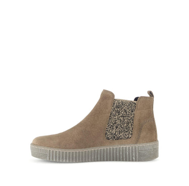 Bottines chelsea beiges en cuir