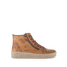 Baskets montantes marron en cuir gras