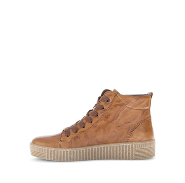 Baskets montantes marron en cuir gras