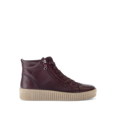Baskets montantes rouges en cuir lisse