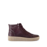 Baskets montantes rouges en cuir lisse