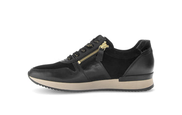Baskets noires en cuir lisse