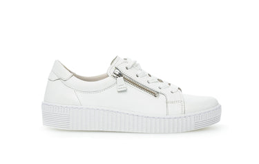 Baskets blanches en cuir imprimé