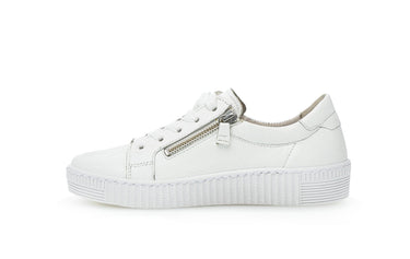 Baskets blanches en cuir imprimé