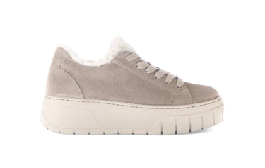 Baskets beiges en cuir