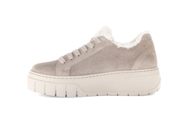 Baskets beiges en cuir