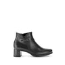 Bottines noires en cuir lisse