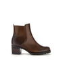 Bottines marron en cuir lisse