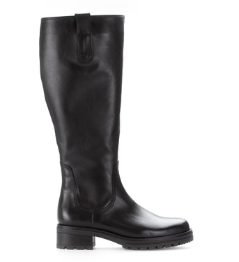 Bottes noires en cuir lisse