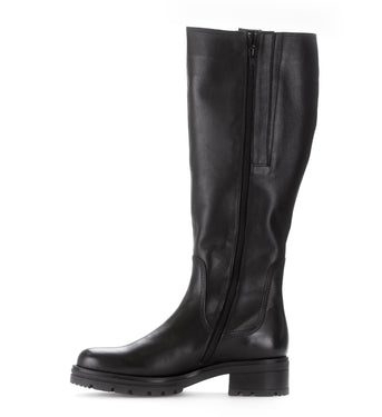 Bottes noires en cuir lisse