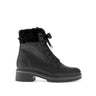 Bottines à lacets noires en cuir lisse