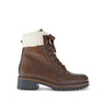 Bottines à lacets marron en cuir lisse