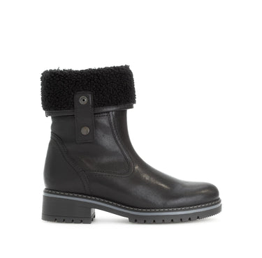 Bottines mid noires en cuir lisse
