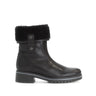 Bottines mid noires en cuir lisse