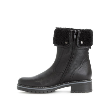 Bottines mid noires en cuir lisse