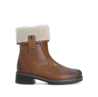 Bottines mid marron en cuir lisse