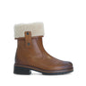 Bottines mid marron en cuir lisse