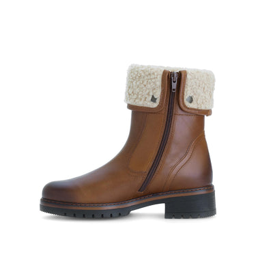 Bottines mid marron en cuir lisse